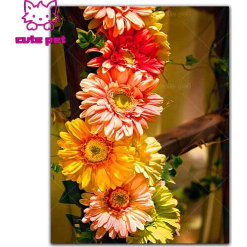 5d diamond painting daisy flower round diamond mosaic Diy handmade new year gift embroidery pattern embroidery home decoration