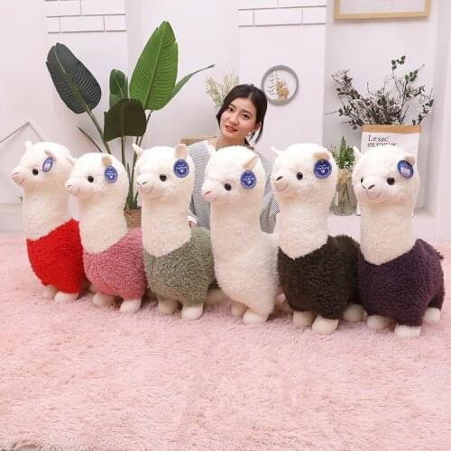 70/100CM Kawaii Sunshine Alpaca Plush Toy Soft Stuffed Sheep Animal Dolls Cute Sleep Pillow Home Bed Decor for Kids Girls Gift