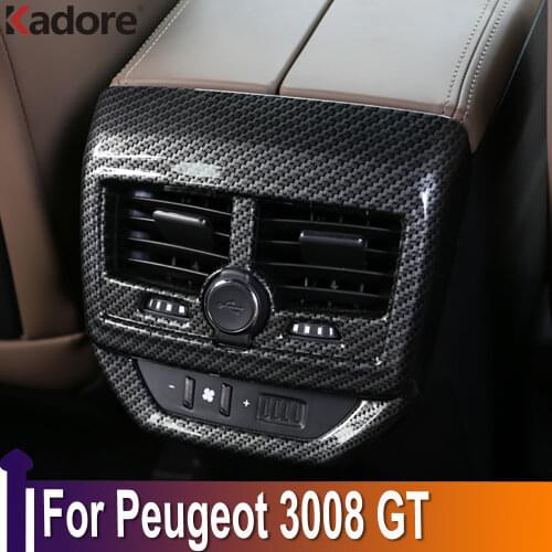 For Peugeot 3008 GT 2017-2020 Interior Accessories Armrest Rear Air Conditonnal Vent Cover Trim AC Outlet Panel Decoration frame