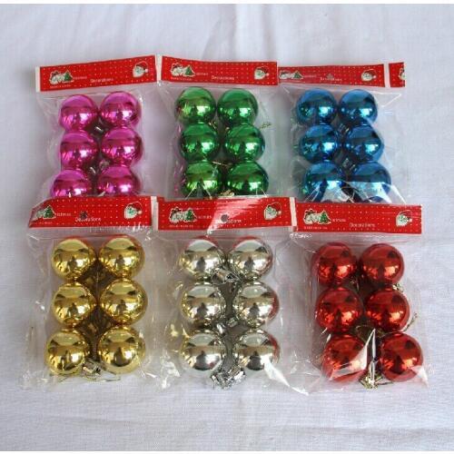 ANGRLY 6pcs 7cm Christmas Color Ball Decorations Christmas Decorative Ball Plating Ball Wedding Decoration Christmas Gifts