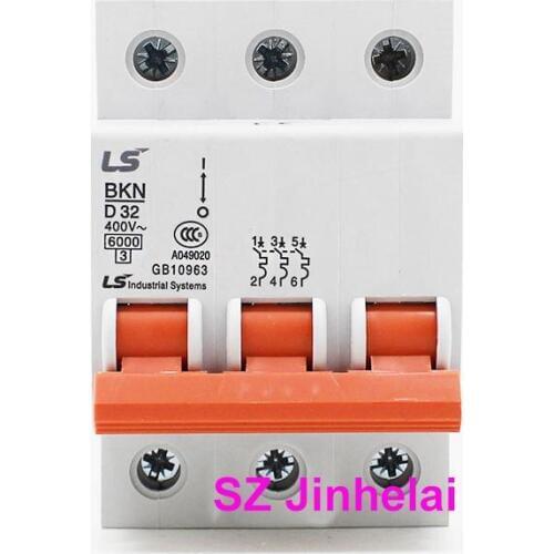 BKN3P Authentic original LS BKN 3P D type Circuit breaker BKN-3P Air switch D1A/2A/3A/4A/6A/10A/16A/20A/25A/32A/40A/50A/63A