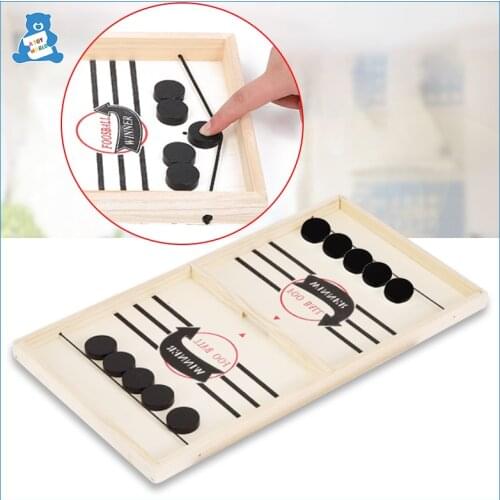 Fast Sling Puck Game Paced Wooden Table Hockey Board Games Interactive Chess Toys For Adult Children Family Party Game Toys