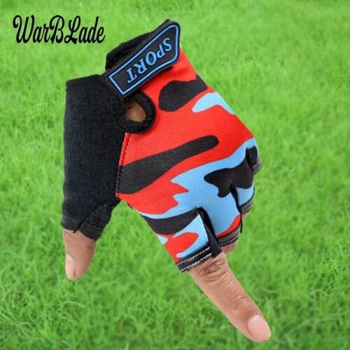 WarBLade Kids Gloves Semi-finger Sky Pattern Glove Outdoor Sport Children Mittens Boys Girl Fingerless Gloves For 6-12 Years