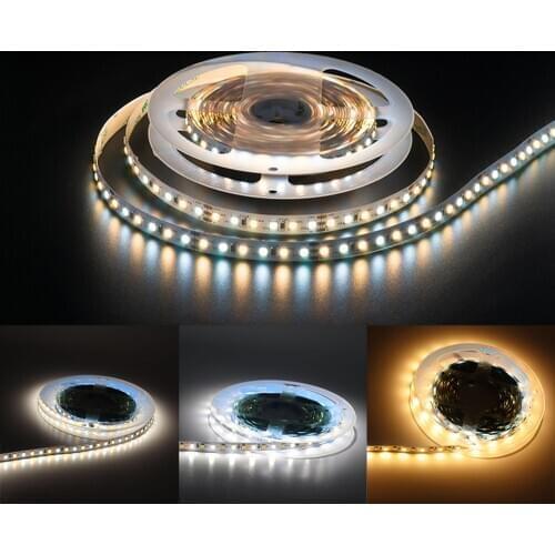 Double Color LED Flexible Strip DC 12V 2835 120leds/m Tape Light CW/WW Dual White Color Temperature Adjustable