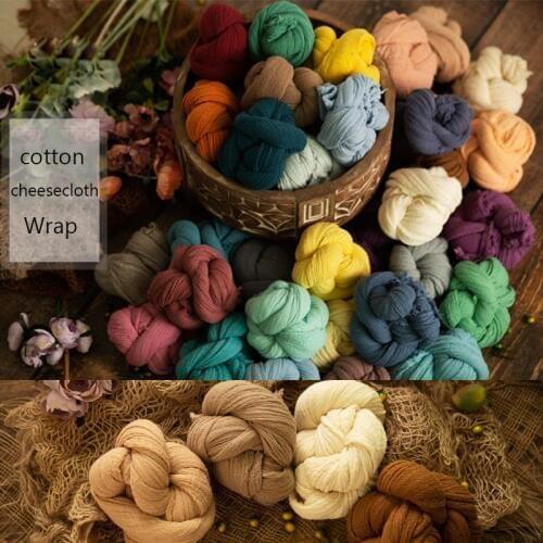 Newborn Cheeseloth Wrap Cotton Gauze Baby Swaddle Blnaket Newborn Stretch Knit Wrap Photography Props,#P2507