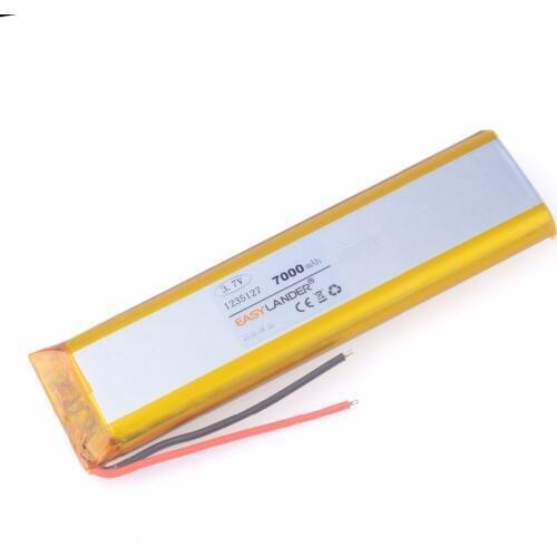 1235127 3.7V 7000mAh Rechargeable li Polymer Li-ion battery For GPS DVR MP5 Bluetooth Digital Product small toys tools 1235130