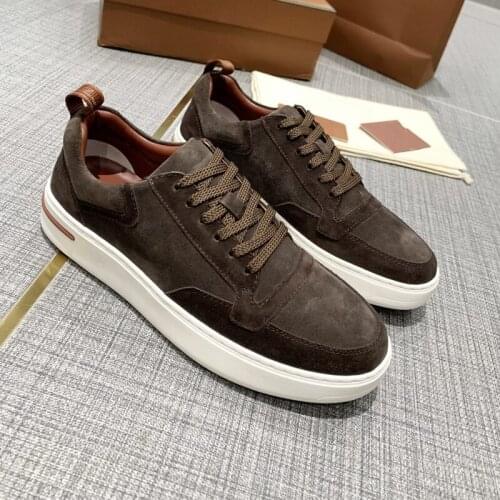 Men casual shoes genuine leather flat shoes 2021 new design fashion sneakers luxury