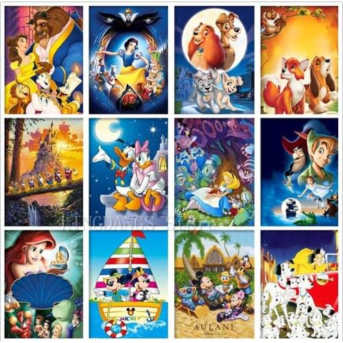 Wall art Canvas Painting Poster Cartoon Disney Snow White The Seven Dwarfs Alice In Wonderland Print Room Living picture Decor