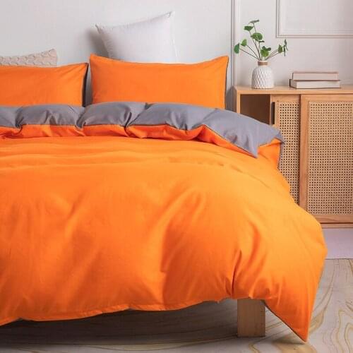 Pure Duvet Cover Sets Bed Linens Quilt/Comforter case Pillow Covers Bedding Set King Queen Full Twin Size Orange Home Textiles