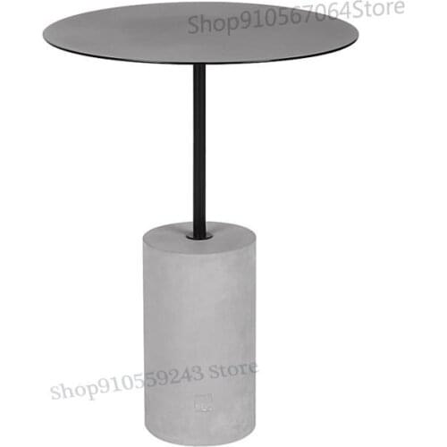Customized Nordic Creative Side Table, Designer Cement Model Room, Round Living Room Sofa, Iron Art Milk Tea Shop, Tea Table
