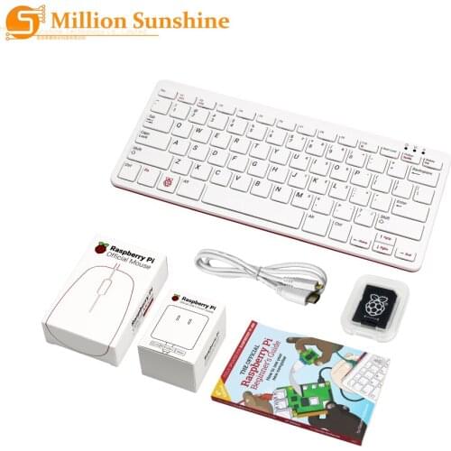 Raspberry Pi 400 Kits Official US Keyboard 4GB RAM 1.8G Cortex-A72 CPU + EU/US/UK Power Supply + Video Cable + Guide RPI 400