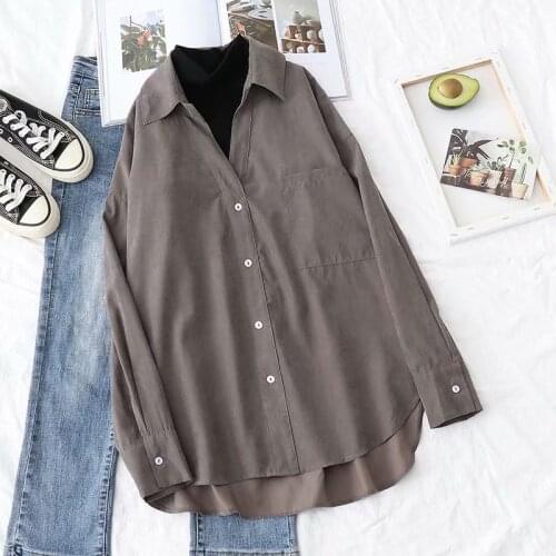 Shirt women wear all-match long-sleeved spring and autumn 2021 new coat loose retro Hong Kong style shirt