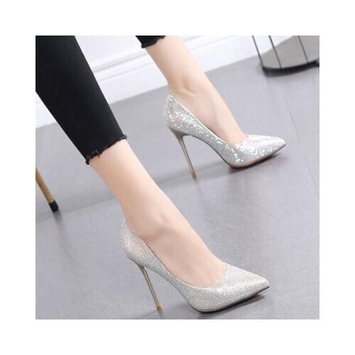Classical Elegant Single Women Shoes Super High Heels 10CM Pumps Patent Leather Nude Point Toe Thin Heels Lady Wedding Shoes Red