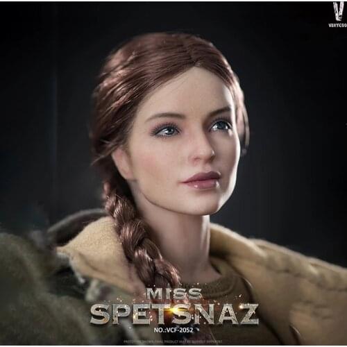 In Stock 1/6 VERYCOOL VCF-2052 Russian Female Soldier Head Sculpture Fit 12" Women Action Figure Bodys