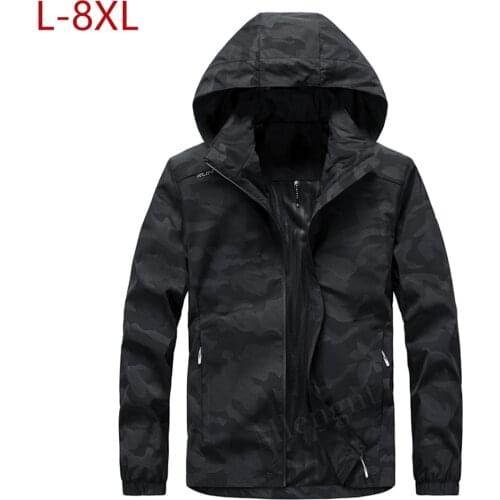 Spring Mens Windproof Jackets Hooded Outdoor Sports Jacket Large Size L-8XL Hat Detachable Windbreakers Hommes Varsity Jackets