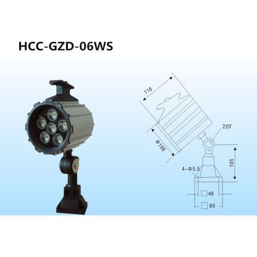 6W 110/220V short arm waterproof aluminum led machine work light high quality harsh place CNC lathe machine lighting