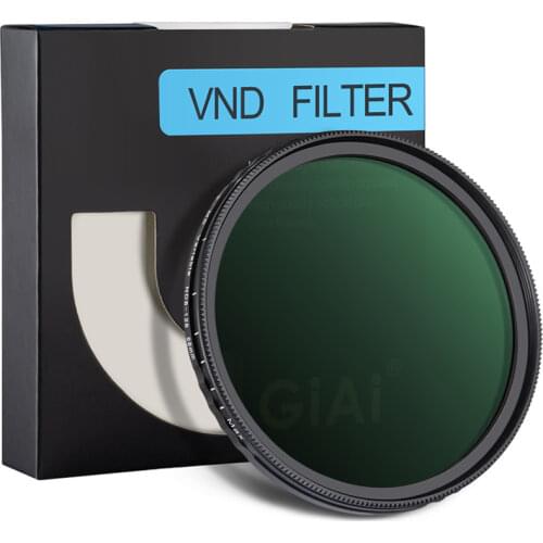 Giai High Quality ND8-ND128 Camera Lens Variable Neutral Density ND Filter 40.5mm 43mm 46mm 49mm 52mm 58mm 62mm 67mm 72mm 82mm