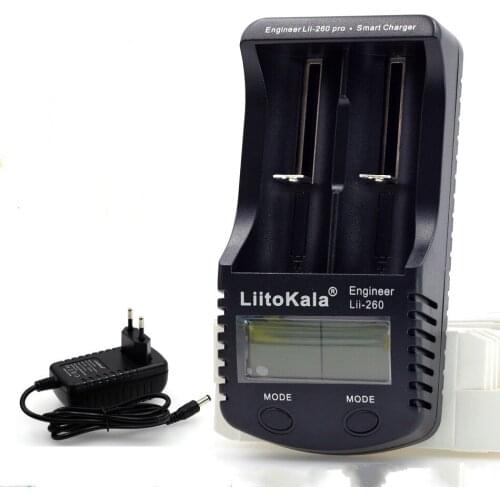 Liitokala lii-E260 LCD18650/18500/16340/18350/14500/10440/17500 Battery Charger,Detection of lithium battery charger+12V adapter
