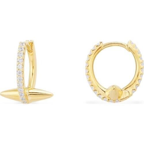 Womens Cubic Zirconia Gold Clip On Geometric Earrings Ear Rings