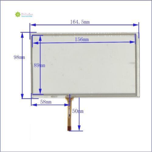 ZhiYuSun XWT316 165mm*100mm 7inch 4 line For CarDVD touch screen its compatible width 100mm lengt165mm The cable from left58mm