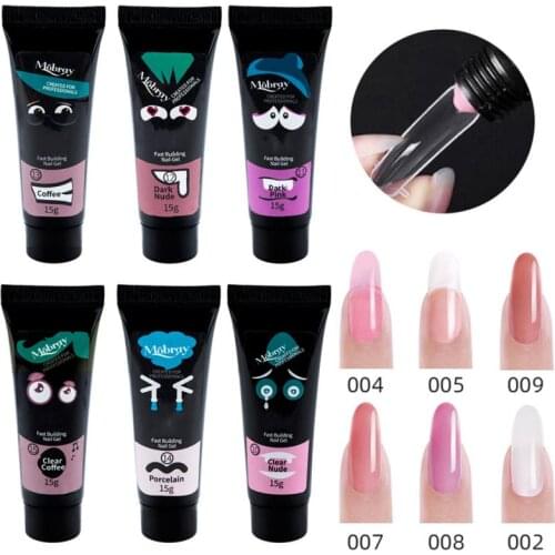 1 Pcs 15ml Nail Glue Gel Finger Nail Extension Crystal Jelly Nail Gel UV LED Hard Gel Acrylic Builder Gel Slip Solution Nail Gel