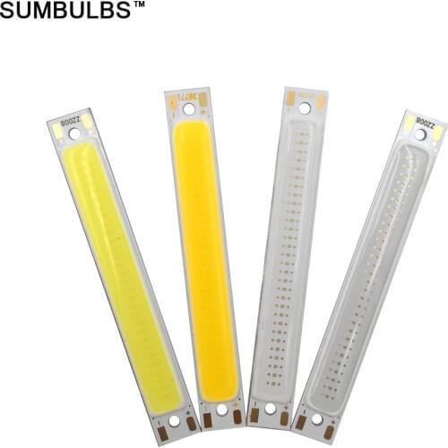 10pcs/lot 60*8mm 1.5W 3W COB LED Bulb Strip Light Source Battery Powered Lighting Source White Blue Red DIY Bicycle Work Lights