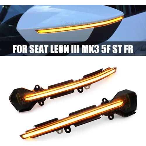 2pcs For Seat Leon III Mk3 5F ST FR Cupra Arona KJ7 Rearview Blink Dynamic Side Mirror LED Turn Signal Light