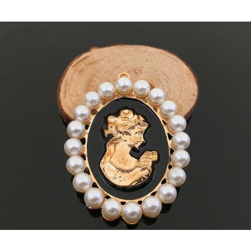 2019New 30Pcs Resin Girl Head Oval Pearl button for DIY earring or necklace pendants and hair accessoriess HZ281