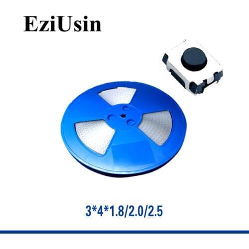3000pcs In Tape One Reel TS-A011 Micro Switch 3*4*2 / 1.8 / 2.5 Tactile Tact Push Button SMT Car remote control switch
