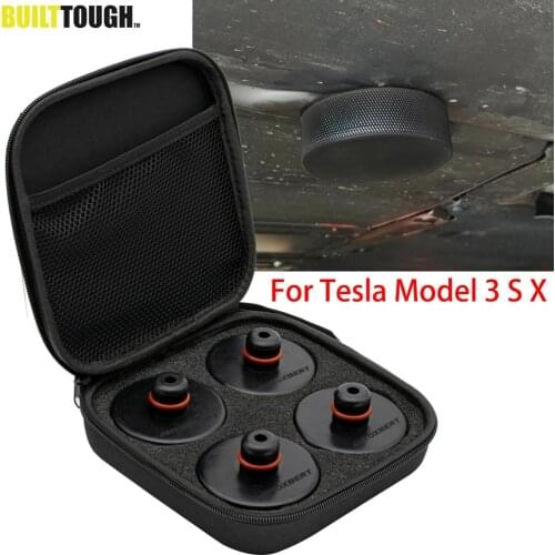 4Pcs Car Rubber Lifting Jack Pad Adapter Tool Chassis W/ Storage Case Suitable For Tesla Model 3 Model S Model X Car Accessories
