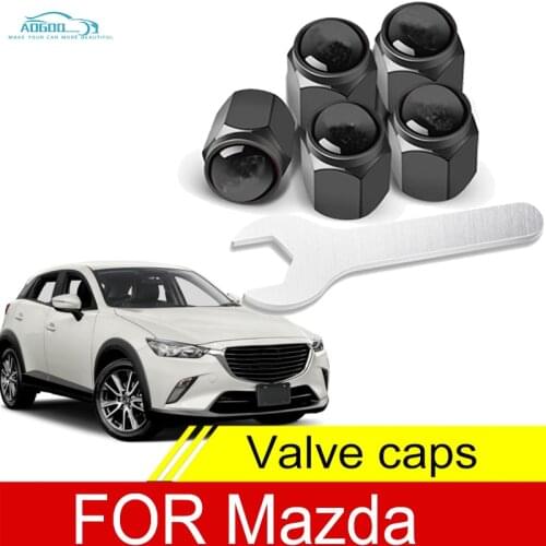 Car Wheel Tire Air Valve Caps Stem Cover With Brand For Mazda CX5 CX4 Mazda6 CX30 Axela Atenza CX7 MX5 RX8 Car Accessories 5Pcs