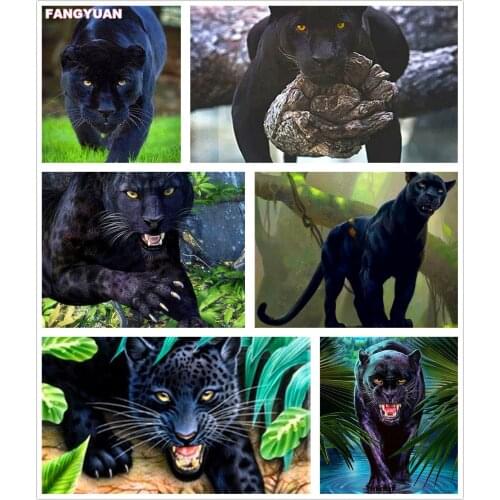 5D Diy Diamond Painting Animals Cross Stitch Panther Embroidery Diamond Mosaic Full Square Round Drill Wall Decor Handcraft Gift
