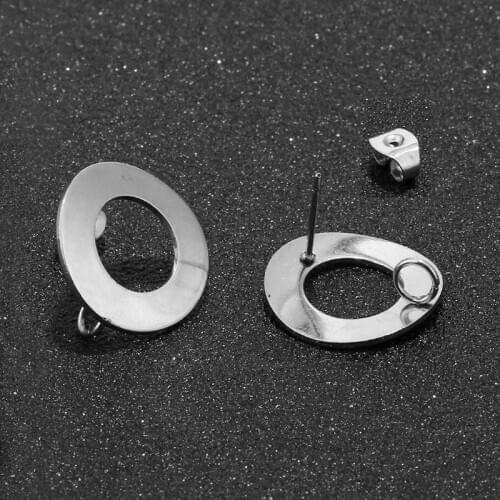 80pcs Gold Tone Stainless Steel Ear Wire Earwire Stud Loop Post Earring Dangle Connector Findings