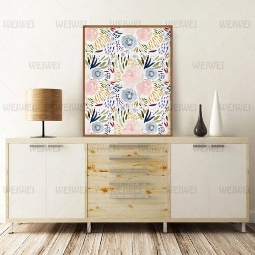 Watercolor Floral Posters and Prints Wall Art Canvas Painting Flowers Wall Picture for Living Room Home Decoration