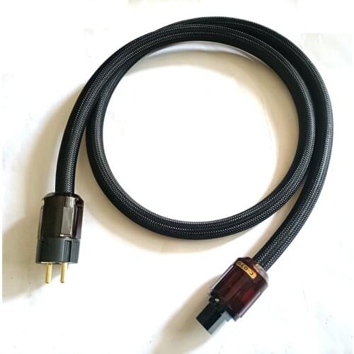 Audio Hi-End Hifi amplifier OFC Pure Copper Schuko Euro EU+IEC AC Female Male Gold Plated Power Plug Power Cable Cord Wire