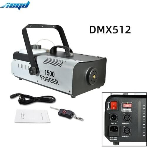 DMX512 Smoke Machine 1500W Fogger Atomization Sprayer Stage Effect Ejector Remote Controller For DJ Wedding Bar Party Show Dance