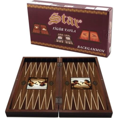 Figured Brown Horses Backgammon Set Trendy Family Board Games Very Special Gift Woman Man New Home Best Quality