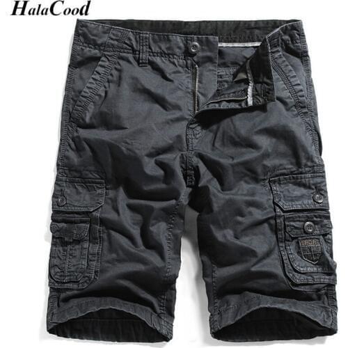 HALACOOD 2017 New Summer Fashion Section Denim Shorts Mens Cotton Short Plus Size Fat Increase Elastic Young Men Bags Overalls