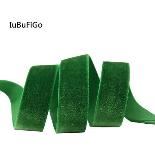 IuBuFiGo ribbon 3/8"(9mm) Plain Solid Velvet Ribbon Handmade Ribbonsb DIY hairbow accessories 50yard/roll Free shipping