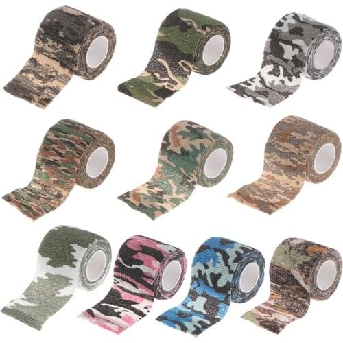 Camouflage Camo Elastoplast Adhesive Bandage Wrap Stretch Self Adherent Tape for Wrist Ankle Slices Sports Safety 5CMx4.5M
