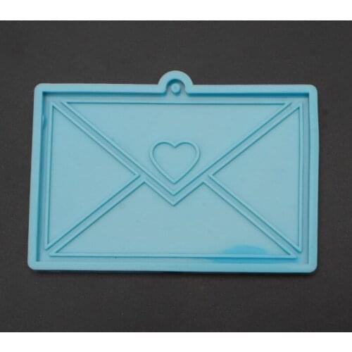 Envelope Resin Pendant Silicone Mold Heart Envelope Keychain Resin Casting Mold LX9E