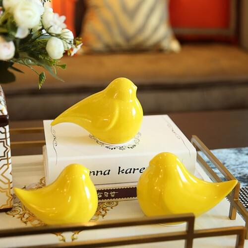 Creative ceramic cute birds statue home decor small birds ornament crafts room wedding decoration porcelain animal figurines