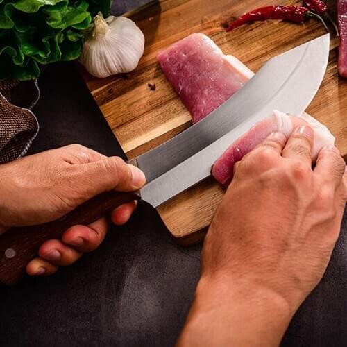 Kitchen Knife Slicing Meat Chopping Knife 7.5" 4CR13 Stainless Steel Butcher Boning Knife Vegetable Cleaver Fish Filleting Knife