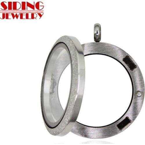 New Arrival 1pcs Five Color 316L Stainless Steel Memory Box Magnetic Open Glass Round Floating Locket For DIY Jewelry