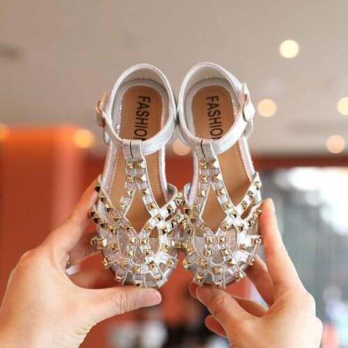 Fashion Rivet Little Girl Summer Shoes For Kids ChildrenS Shoes For Girl Beach 2021 Gladiator Sandals 3 4 5 6 7 8 9 10 12 Years