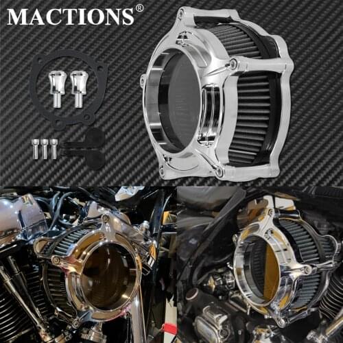 Motorcycle Chrome Housing Air Cleaner Intake Grey Filter For Harley Sportster XL Touring Street Glide FLHR Softail Dyna FLSTNSE