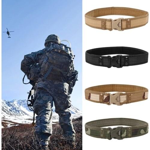 Mens Tactical Belt Military Nylon Belts Outdoor Multifunctional Training Waistband High Quality Camouflage Waist Strap