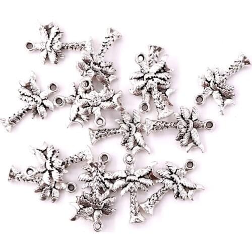 New Arrival 100pcs/lot Metal Charm Pendant Beads Four Different Shapes Metal Plants Charms For DIY Jewelry Handmade Earring Gift