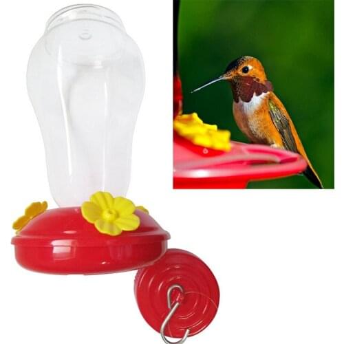 Outdoor Bird Feeder Plastics Drinking Bowl For Birds Hanging Hummingbird Feeder Garden Flower Iron Hook Bird Feeder 1pcs