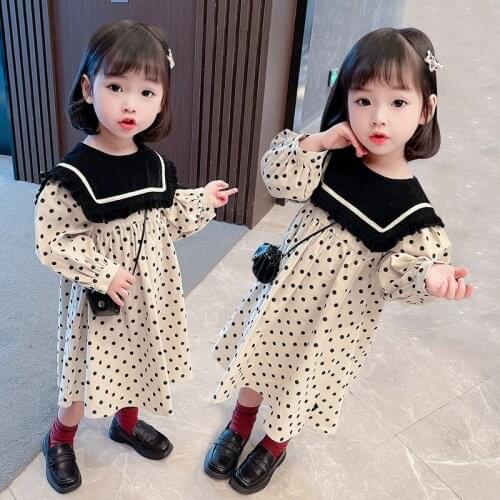 Girl Dress Kids Baby Gown 2021 Classic Spring Autumn Toddler School Uniform Dresses Christmas Cotton Children Clothing